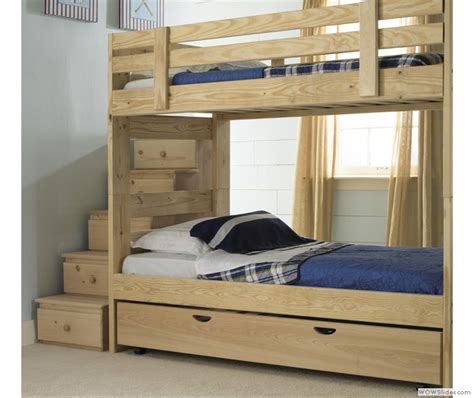 Stackable Bunk Bed with Storage Stairs and Trundle Bed | 1800BunkBed