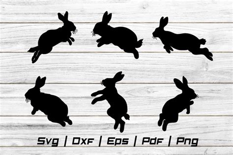 Bunny Jump Easter Silhouette Svg file cut file