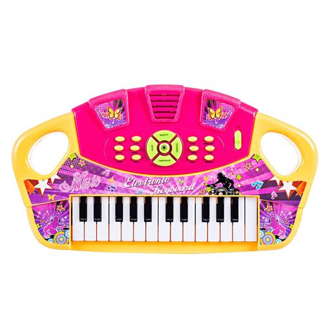 25 Keys Electronic Keyboard Piano Musical Instruments Toy for Children - Pink + Yellow - Walmart ...