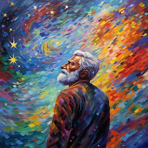 Premium AI Image | Abstract art Colorful painting art portrait of Abraham standing outside on ...