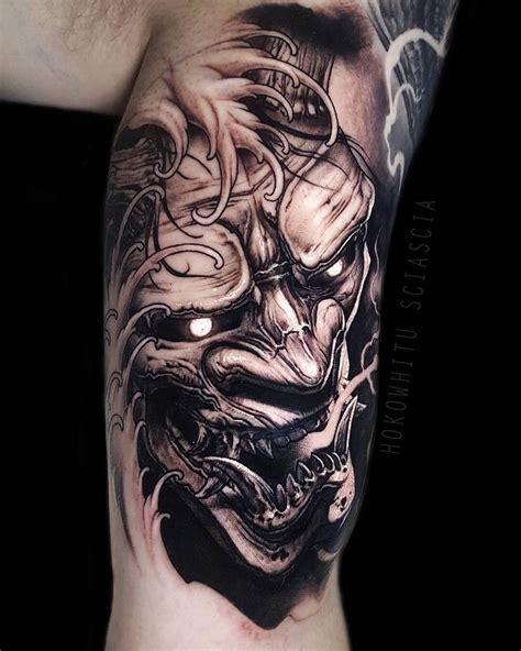 oni mask tattoo forearm - Fae Burdick