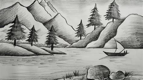 How To Draw A Easy Scenery With Pencil Shading / We need someone to support us. - logwitt