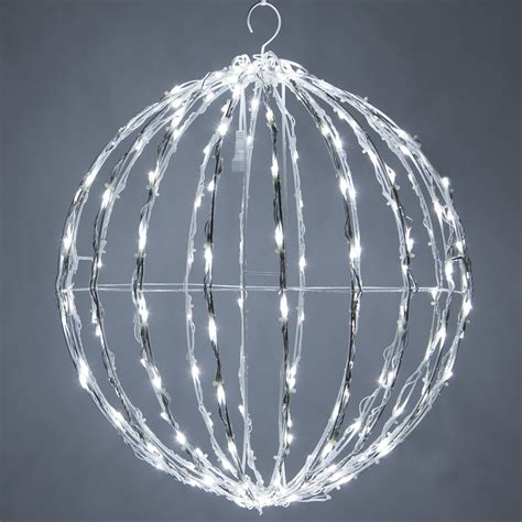 Cool White LED Christmas Light Ball, Fold Flat White Frame