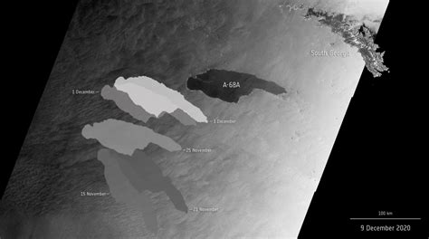 ESA - Iceberg on collision course with South Georgia