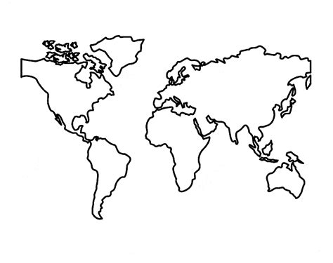 Simple World Map Coloring Page - Free Printable Coloring Pages for Kids