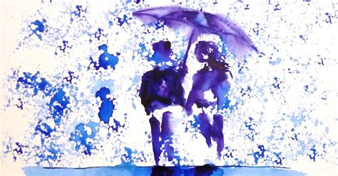 Carlos Printe - Art journal: Walking in the rain - Watercolor