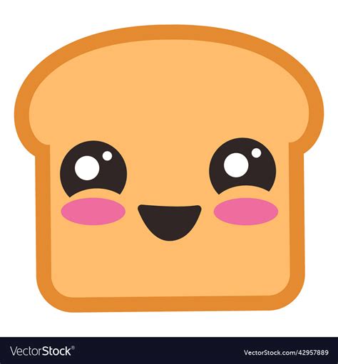 Cute toast emoji high quality Royalty Free Vector Image