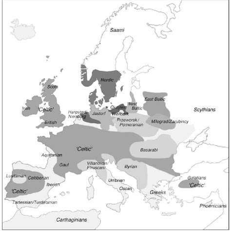 Some traditional ''named cultures'' of the European Iron Age, not all ...