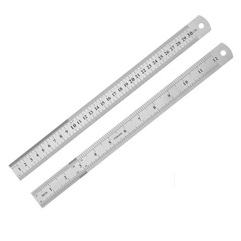 Buy 12 Inch Ruler, Pack with Eraser, Stainless Ruler, Metal Ruler, Drafting Tools, Measuring ...