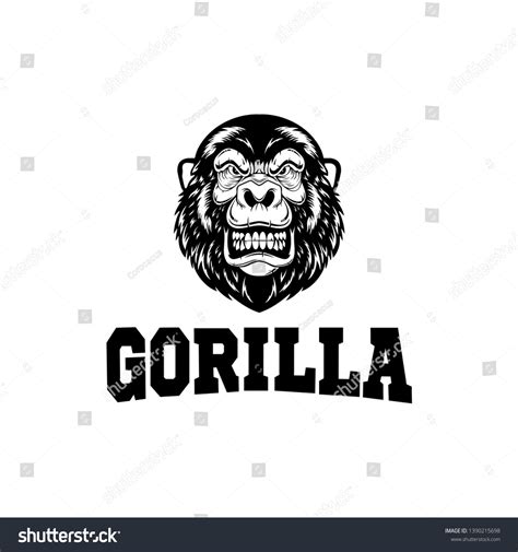 Angry Gorilla Logo On Isolated White Stock Vector (Royalty Free) 1390215698 | Shutterstock