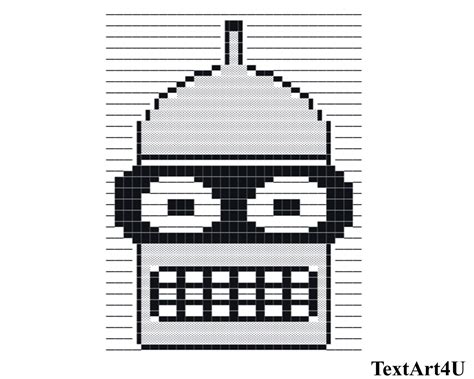 Bender (Futurama) ASCII Text Art | Text art, Futurama, Art