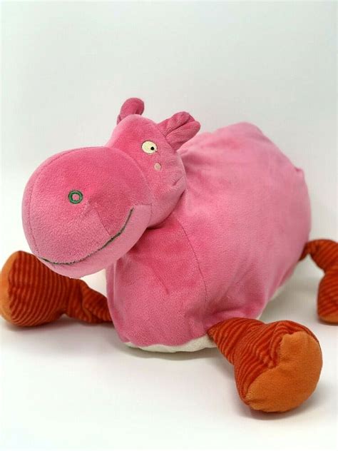 IKEA Plush Pink Hippo Barnslig Flodhast Stuffed Animal Striped Legs 13 ...