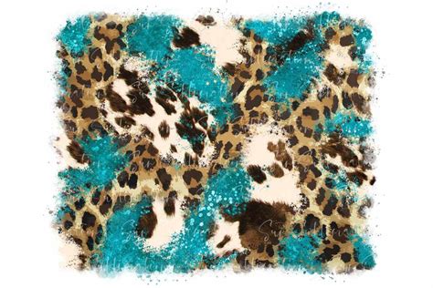 Cowhide Leopard Turquoise Background Graphic by Sun Sublimation · Creative Fabrica