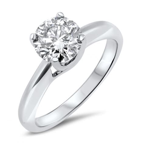 Ladies 18ct White Gold 1 1/2 Carat Diamond Solitaire Ring