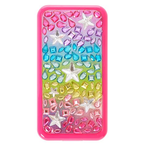 Rainbow Bedazzled Smart Phone Make Up Compact | Claire's US