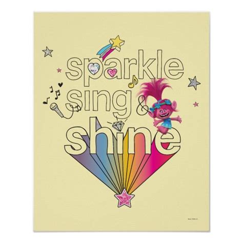 Trolls | Poppy's Sparkle Sing & Shine Poster #trolls #dreamworks #gifts Dreamworks Characters ...