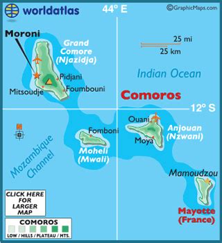 Moroni Comoros Map