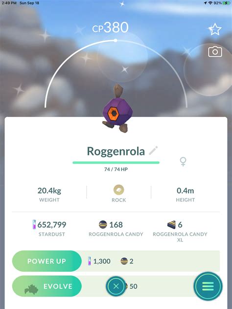 Shiny Roggenrola on Pokemon Go by jonwii on DeviantArt