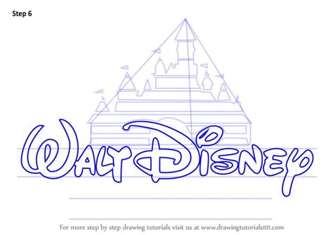 Step by Step How to Draw Walt Disney Logo : DrawingTutorials101.com ...