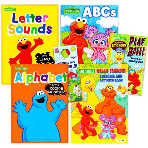 Buy Sesame Street Coloring Book Super Set ~ 5 Book Bundle with Coloring ...