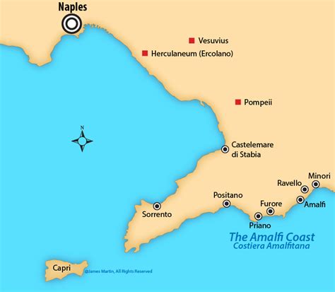 Map Of The Amalfi Coast - Maping Resources