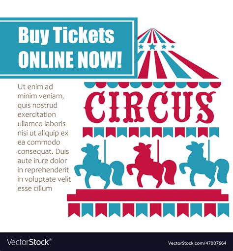 Buy tickets web online now circus entertainment Vector Image