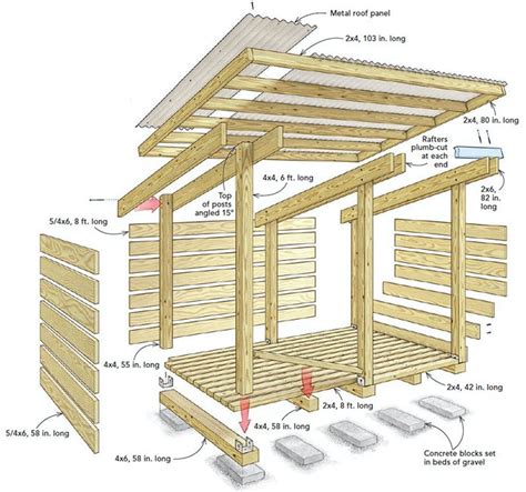 Wood shed floor plan | Build firewood shed