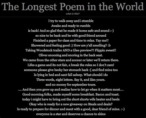 decontextualize · The Longest Poem in the World