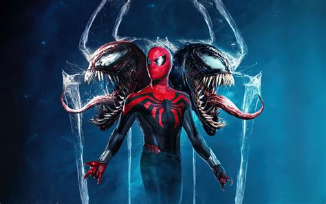 Spider-Man x Venom Superhero Cool Wallpaper, HD Superheroes 4K Wallpapers, Images and Background ...