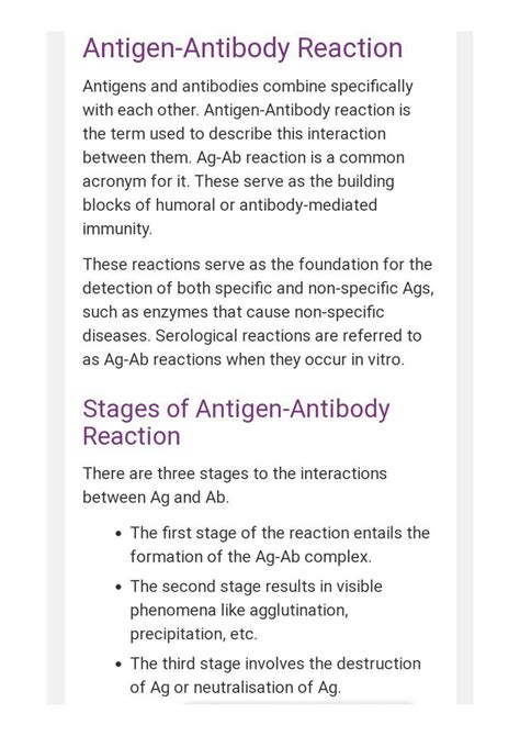 SOLUTION: Antigen antibody reaction types of antigen antibody reaction - Studypool