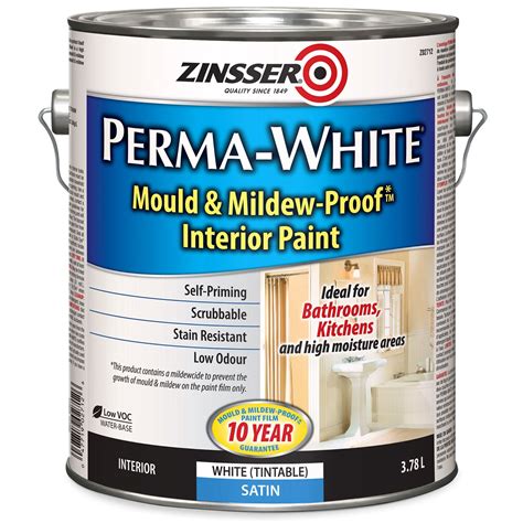 Mould & Mildew-Proof 1 gal Satin White Interior Paint | Wall Paint