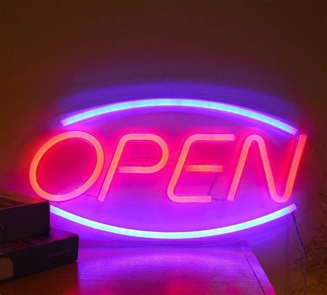 Open Neon Light Sign Neon Light Signs Neon Sign Bar Sign | Etsy