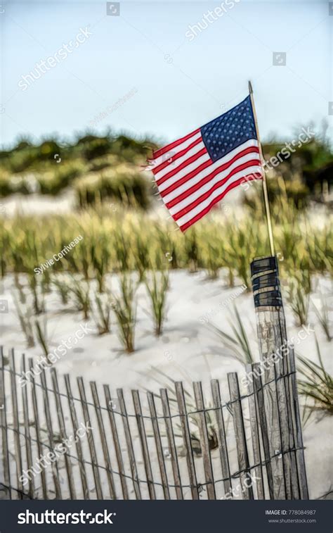 American Flag On Beach Cape May Stock Photo 778084987 | Shutterstock