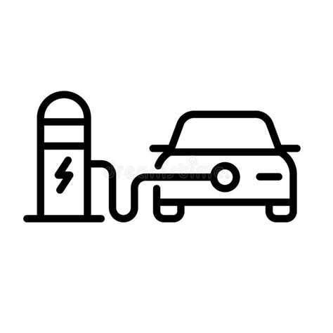 Electric Car Refueling Icon Symbol, EV Car, Green Hybrid Vehicles Charging Point Logotype, Eco ...