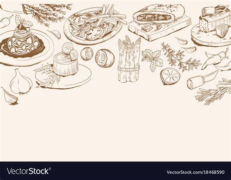 Background with italian food ingredients Vector Image