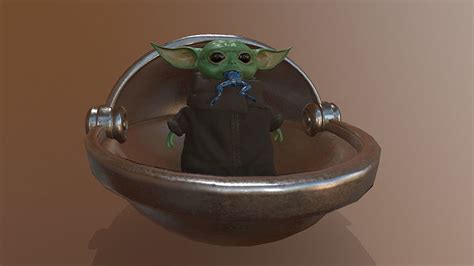 GROGU Baby Yoda Eating Frog - The Mandalorian 3D print model 3D model 3D printable | CGTrader