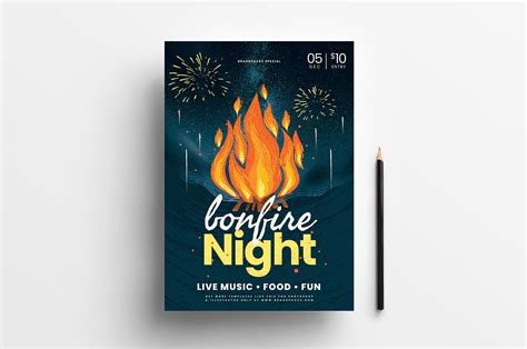 Bonfire Night Poster Template - PSD, Ai & Vector - BrandPacks