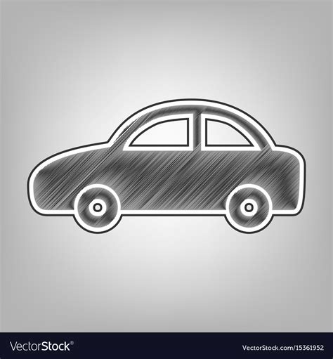 Car sign pencil sketch Royalty Free Vector Image