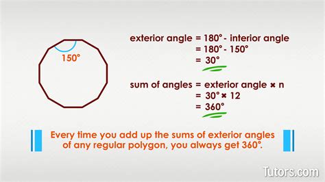 Sum of Interior & Exterior Angles (Video) Polygons, Pentagon & More