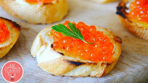 How to make Caviar Canapes - Бутерброды с икрой - YouTube