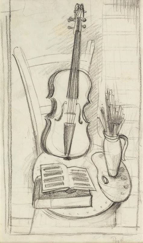 Pencil sketch for `The Violin' - Art Gallery WA