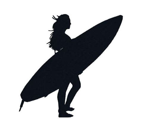 Surfer Girl Silhouette at GetDrawings | Free download