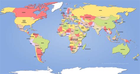 Detailed World Map PDF - World Map with Countries