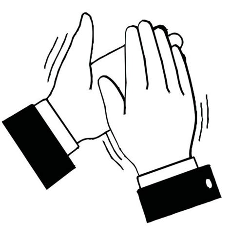 Hands Clapping Black And White - ClipArt Best