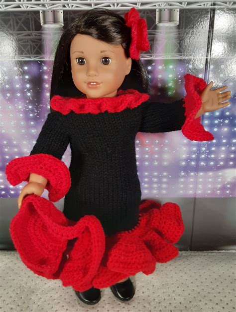 Dolls Of Suburbia: Knitted & Crochet Flamenco Dress