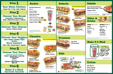 Printable Subway Menu 2023