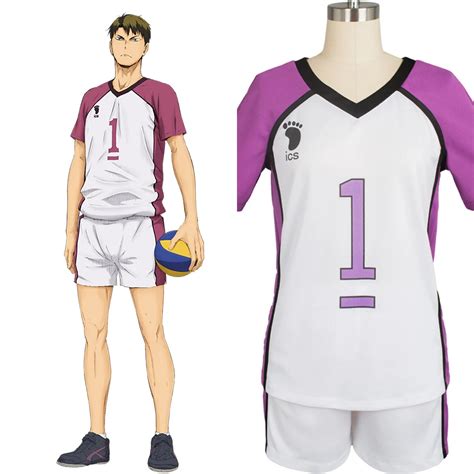 2017 New Haikyu Haikyuu Shiratorizawa Academy Wakatoshi No.1 volleyball Cosplay Costume Uniform ...