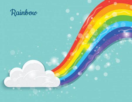 Origami style color rainbow with clouds - Download Graphics & Vectors