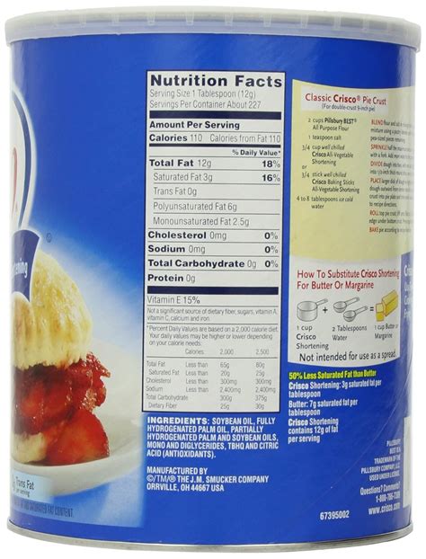 Shortening Nutrition Facts - Nutrition Ftempo