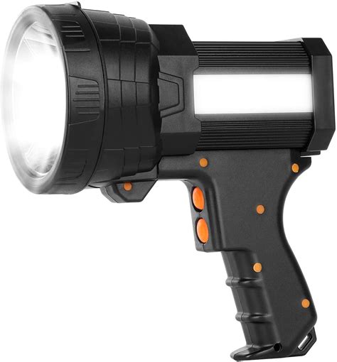 Amazon - Super Bright Flashlight Rechargeable Marine Spotlight with 6000 High Lumens CREE LED ...